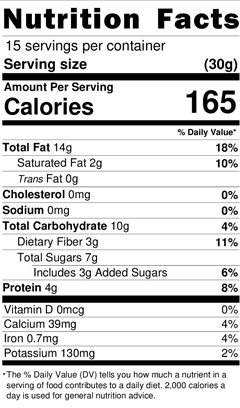 Blueberry Nut Trail Mix Nutrition Facts